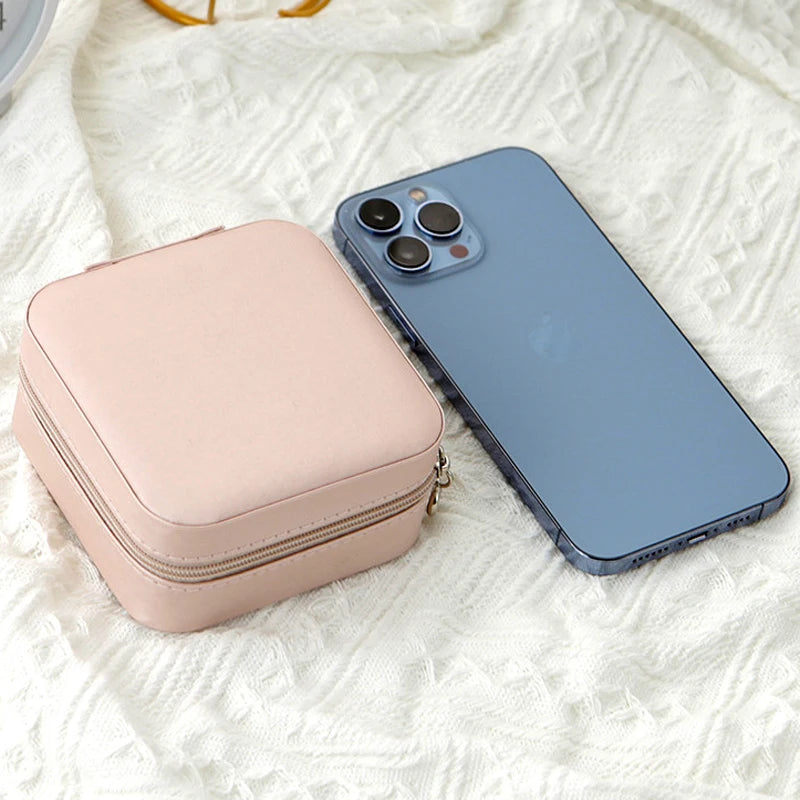 Single Layer Travel Jewelry Box – Leather Jewelry Organizer Case