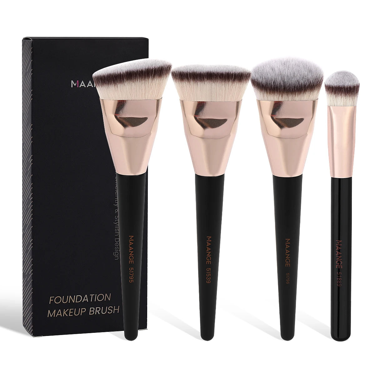 Maange 4-Piece Professional Makeup Brush Set | Foundation, Contour & Blending Brushes